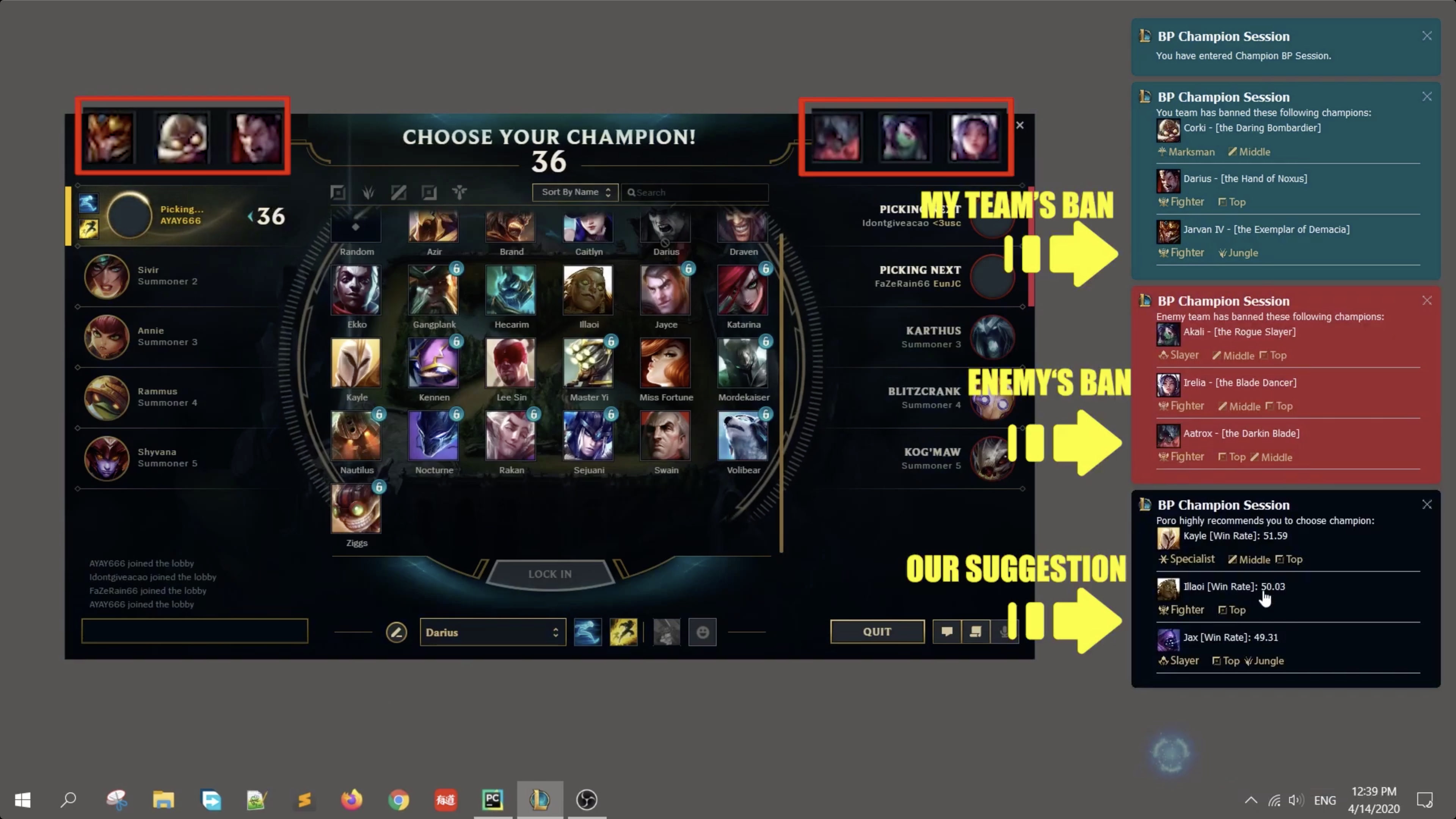 Champion Ban Pick advice