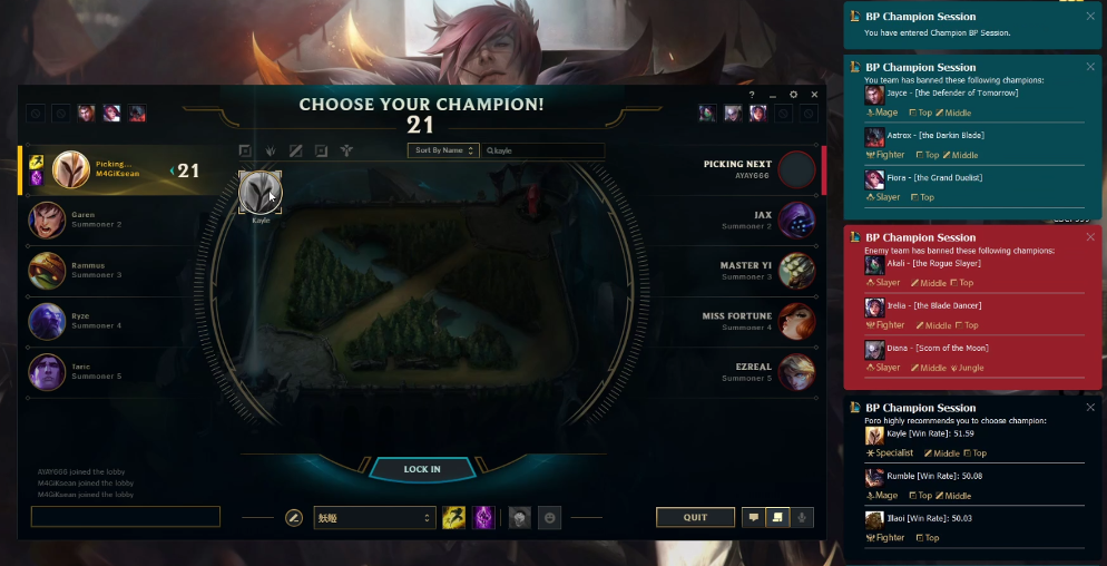 Figure1: Champion B/P interface