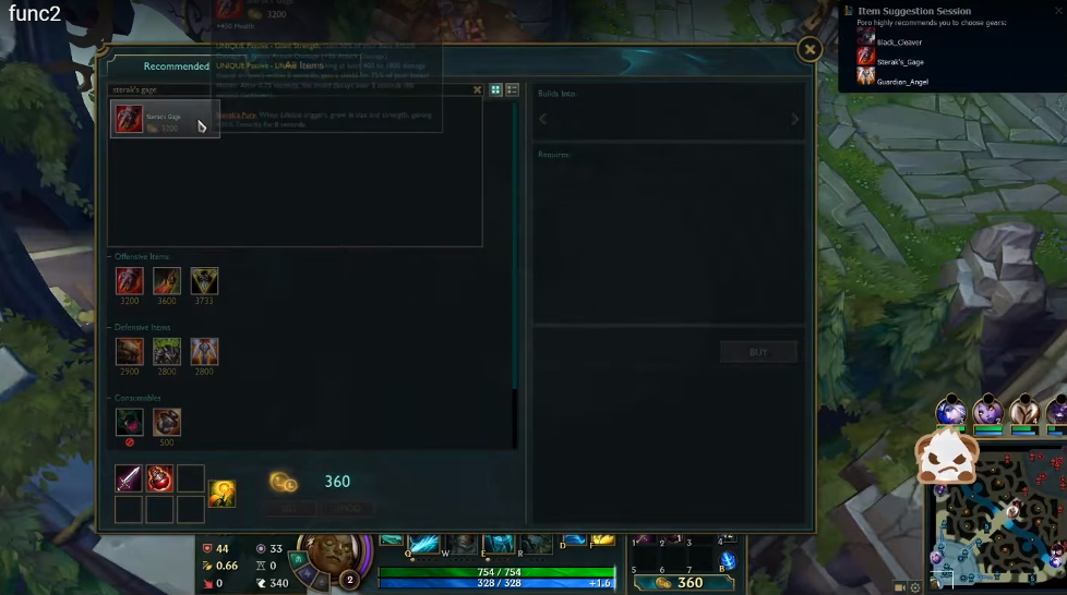 Figure4: Build Suggestion (in-game)